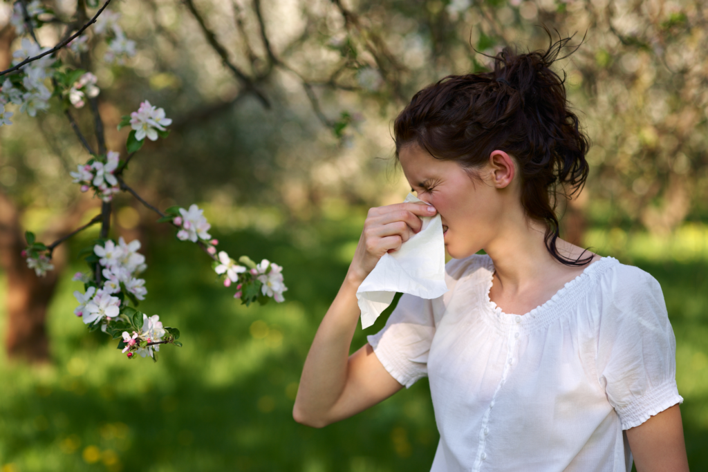 lady sneezing