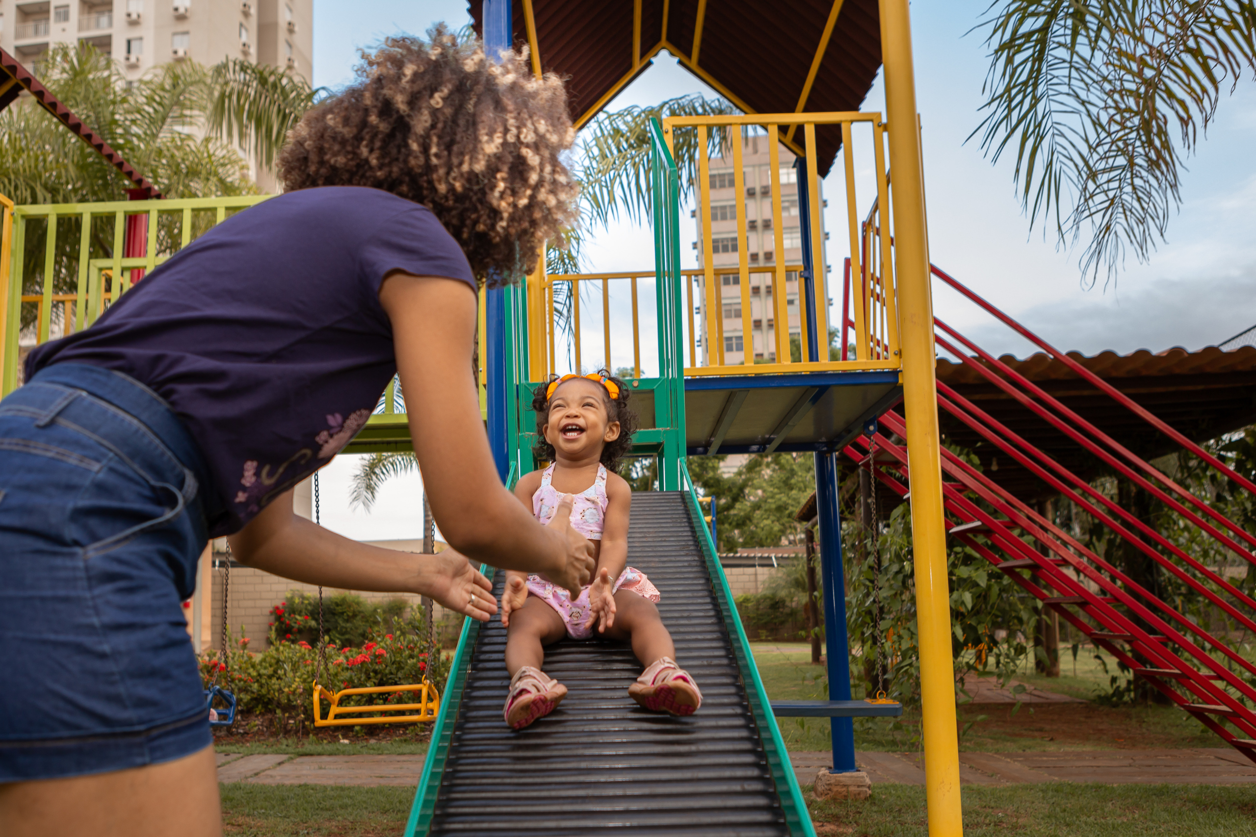 child on the slide