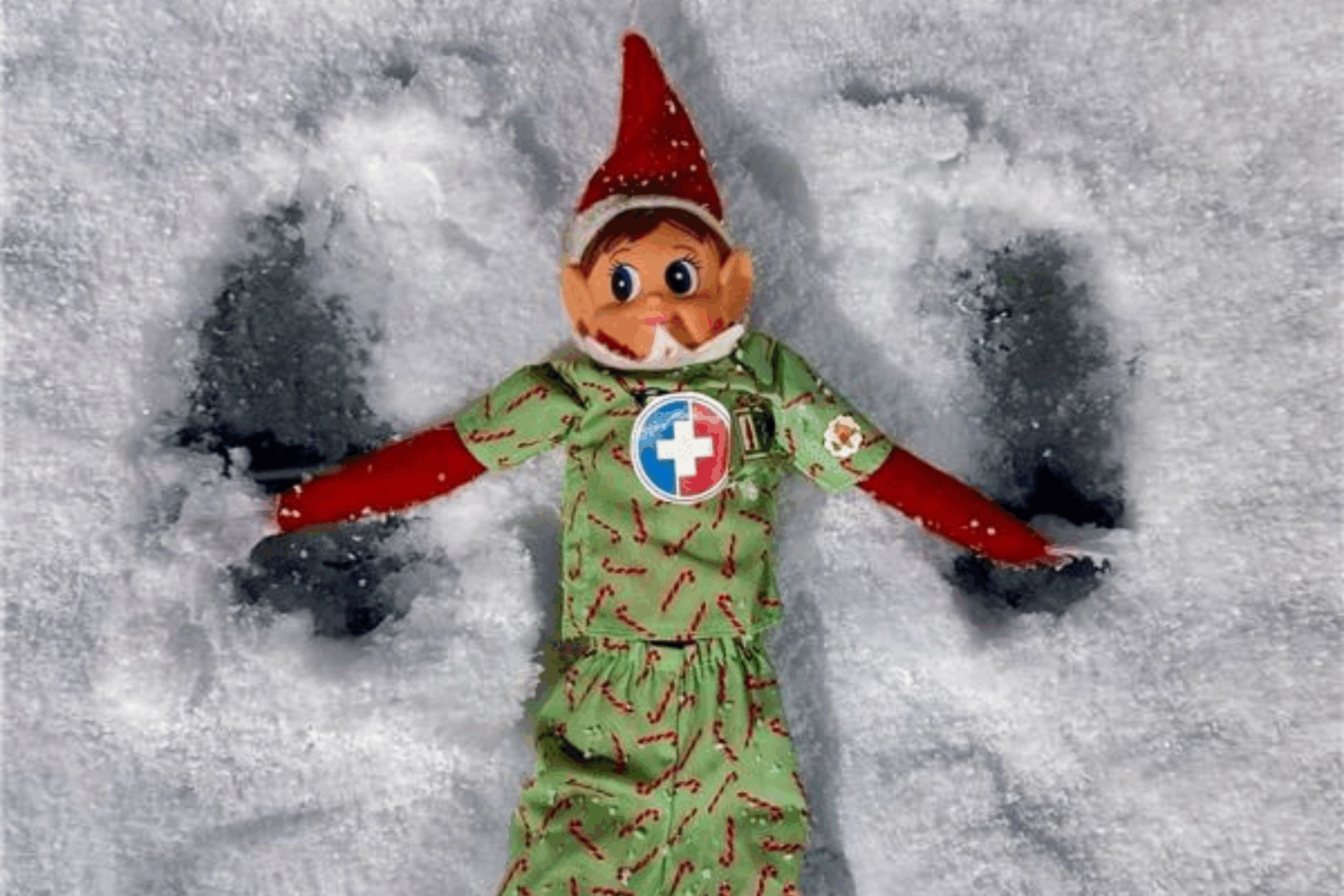 Albuquerque ER & Hospital's Elf on the Shelf in the snow