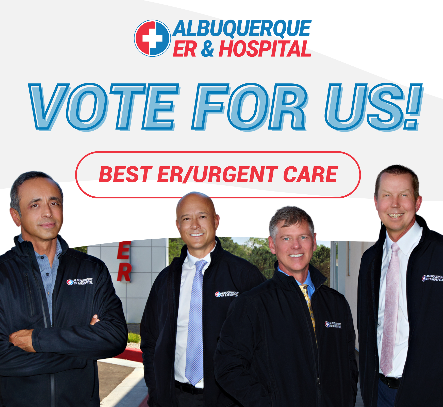 A graphic of Albuquerque ER & Hospital to help encourage website visitors to vote for them in the Journal Readers' Choice for Best ER/Urgent Care.